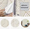 Haohome Hexagon Contact Paper Съемная кожура и палка обои для самостоятельной пленки для гостиной спальни декор стены 30296579336421