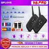 Écouteurs de téléphones portables Ejeas V6 Pro Bluetooth Motorcycle Casque Interphone Head With 1200M BT Interphone peut accueillir 6 coureurs imperméables J0508