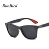 Дизайн бренда Runbird Классический поляризованный солнцезащитные очки мужчины женщины, вождения квадратные рамки, солнце