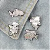 Pinnen broches schattig marien dierenglazuur help me ik ben moe en depressieve haaien cartoon pin badge backpack denim broche voor vr ot8zn