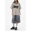 Heren shorts Kakuluo Graffiti shorts voor mannen en vrouwen zomer Amerikaans straatmodemerk losse wide been casual crop jeans H240508
