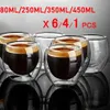 Neue hitzebeständige Doppel-Wandglas-Tasse Bier Espresso Kaffeetasse Set handgefertigt Bier Tasse Tee Glass Whisky Glas Tassen Getränke 227c