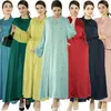 Ethnic Clothing 2 Piece Turkey Muslim Plain Women Open Cardigan Sleeveless Maxi Dress Set Robe Abaya Dubai Islam Kaftan Ramadan Jalabiya