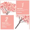 Decorative Flowers 12 Pcs Artificial Architectural Tree Model Man Decor Cherry Blossom Prop Sponge