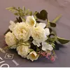 Decorative Flowers 10 Head Peony Artificial Silk Flower Fake Bouquet Household Table Wedding Supplies DIY Arrangement