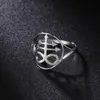 Wedding Rings Skyrim Sigil Of Lucifer Ring Stainless Steel Finger Rings Seal Of Satan Satanic Leviathan Cross Amulet Jewelry for Women Men