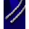 Hip Hop Hip Hop 10mm 925 Solid Silver Catena di ghiaccio MOISSANITE Diamuta Grande Catena a corda per uomini