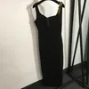 Stahlkette Lange Kleider Frauen schwarze Plus -Größe Kleiderparty Designer -Röcke sexy Schlinge Design Kleid trendige geteilte Kleider