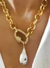 lady charm pendant necklace baroque natural pearl fashion ed chain jewelry handmade party trend accessories 2012189113334