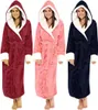Bornoz kadınlar kış peluş uzatılmış şal bornoz ev kıyafetleri uzun kollu cüppeli ceket peignoir femme bademantel t1g9641395