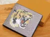 Designer Men Wallet Cardholder Bag France Leather Wallet Black Snake Tiger Bee Women Purse Card with Box Purse