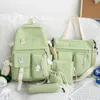 Schultaschen 5pcs/Set Schoolbag Fashion Casual Book Mehrere Taschen Leinwand Leinwand einfach für Teenager -Mädchen
