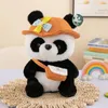 New plush toy mink fur sweater panda and backpack panda children's toy doll zoo activity gift