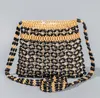 Women Crossbody Bag Gold silver bright paper ropes hollow woven handbag cotton lining straw bag female Reticulate handbag netted beach bag For Girls Party Cluth Bags