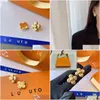 Boucles d'oreilles de tournesol créatrices de haras 18k Boutique plaquée or bijou de luxe de haute qualité Nouveau cadeau pour femmes de petite taille avec D otvtq