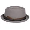 Bérets FS 2024 Roll Brim Pork Pie Chapeaux Fashion Men Femmes Femmes Gray Jazz Gray Mentlemen Wool Fedoras Panama Cap Gorras para Hombres