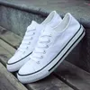 Chaussures décontractées Toile de mode pour hommes pour hommes baskets zapatillas de Deporte Tenis Flats Blanc Black Blacks 2024