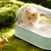 Bath Toys Hamster Baño Guinea Tig Rouse Gerbille Cajera de baño Baño transparente Baño de arena Caja de juguete Pequeño accesorio de jaula de animales D240507