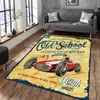 Carpet Vintage Classic Motorcycle Garage 3D Carpet Imprimé salon rétro Race Race grand tapis Home Decor Chadow Amorder Floor Mat J240507