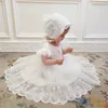 Robes de baptême Baby Birthday Princess Robe Elegant Girl Broidered Flower Perles Baptist Baptist Tutu Childrens Formel Evenant Q2405071