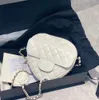 Women Heart Bag 2Sizes Half Moon Lambskin Saddle Tote Messenger Qubilting CC Cross Body Luksusowy projektant zestawu torebki Torebka na ramię