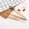 Bacchette 5PAIRE SET SHE SECHE SEGNI ANTI SKID CINESE SHINI RISI RISI BAMBOO CUSCINE CUSCINE DEI PANNEGLI