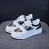 Scarpe casual Spring Women Leather White Strip Strip Skateboard Girl Student Sneakers Vulcanized