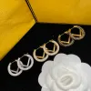 Women Gold Hoop Earring Designer Luxury Brand Diamond Studs For Men Letter F Designers Hoops Stud Earrings Fashion Jewelry Premium BOX 2022
