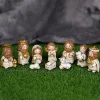 Miniatures Religieuses Nativité Scène Group de crème Jésus Child Doll Decoration Decoration Catholic Gift Grand Crible de Noël Figure de Noël DÉCOR HOME