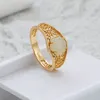 Clusterringen Mobuy Gemstone Natural Jade Ring For Women Nephrite Vintage Hollow Out Design Bijou 925 Sterling Silver Gold Poled Sieraden