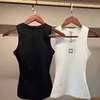 Women Knits Tank Top Designer broderi Väst ärmlös andas utdragen tröja kvinnors sport kvinnors väst stickat tröja beskuren topp