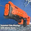 Sable Play Water Fun 2024 Electric Continu Fire Water Gun jouet Automatic Aspiration plage Spray Childrens Large Q240408