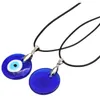 Colliers de pendentif 30 mm glaçage coloré Blue Evil Eye Fashion Lucky Turkish Key Collier For Friend Jewelry Gift Drop Livrot Pendants Dhscz