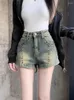 Short féminin Femme décontractée denim Body Bodycon jean basse taille pantalon de lavage teint