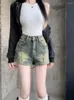 Short féminin Femme décontractée denim Body Bodycon jean basse taille pantalon de lavage teint