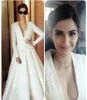 Ashi Studio 2019 Prom Dresses Pure White Long Sleeve Anklelength Deep V Neck Appliques Aline Custom Evening Jowns8958667