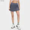 Stylowe plisowane sportowe spódnice spódnice damskie mini spódnice mini skorty z kieszeniami na siłownię spódnica fitness na świeżym powietrzu spódnica Y240508