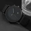 Orologi da polso da uomo da appuntamento da uomo orologio retrò set per uomo orologio da polso da polso classico orologio in pelle casual nera nera reloj hombre