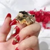 Модельер кольцо черное пятно леопардового кольца высококачественная из нержавеющая сталь 18 тыс. Золото