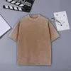 Camisetas masculinas camiseta de camiseta sólida o-pescoço sete sete respiráveis e listras de salgueiro úmido verão mamãe retro casual mA dia h240508