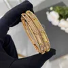 Hoch luxuriöser Schmuckbau Armband für Liebhaber vier Blattgras Valentinstag Armband Gold Rose schmal mit gemeinsamen Vanly
