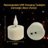 612 USB -oplaadbare theelichten met vlamloze getimede flitsende afstandsbediening Kaarsen Verjaardagshuis Decoratie LED Candle 240430