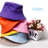 Ball Caps Bomhcs Fashion Children's Summer Summer Cotton Bucket Bucket Hat Boys Girls Couleur solide 17mz39f2