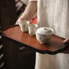 Tea Trays Creative Tray Retro Bamboo Plate Set Accessories Simple Pot Bearing Drain Board Living Room Table Cup Mat