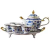 Ceramiczne popołudniowe filiżanki herbaciane i spodki biuro kości China Coffee Set Family Highend EuropeanStyle Pot 240508