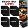 Tillbehör 15st nonstick BBQ Grill Mat Barbecue Outdoor Baking Mat återanvändbar BBQ Matlagningsgrillblad för festgrillmatta köksverktyg