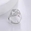結婚指輪Skyrim Amulet Pentacle Pentagram Ringステンレス鋼のトリケトラクロススターデビッドインヤンオムシンボルジュエリー