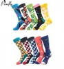 Men039s chaussettes mode drôles colorés longs chaussettes peignées coton joyeux chaussettes de mariage.