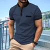 Heren Polo's Zomer Nieuwe Dagelijkse sport Casual T-shirt Solid Color Fashion Trend Button Flip Collar Mens Polo Shirt Q240508