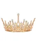 Opaski na głowę złote korony dla kobiet urodzin i tiary z szlachetnymi dziewczętami Hair Akcesoria ślubne prezenty na bal